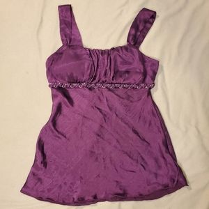 Silky purple tank top with padding
